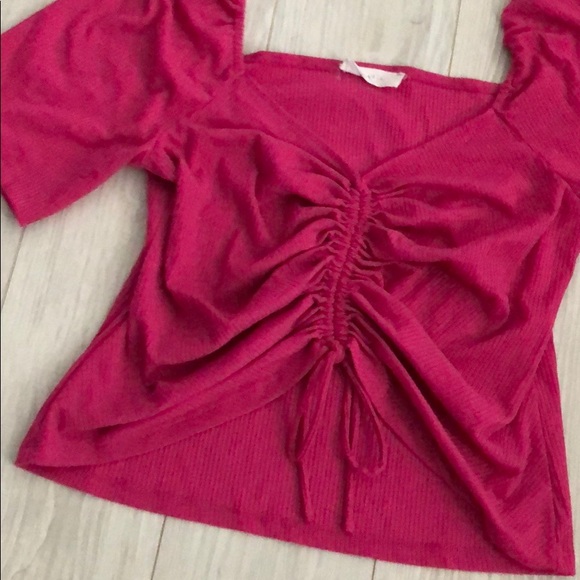 Pink tie cinch top - Picture 3 of 5